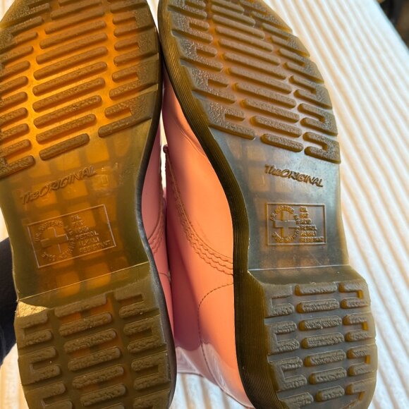 Pale Pink Doc Martens Patent Leather Lace-Up Boots | Size 10 - Picture 6 of 8